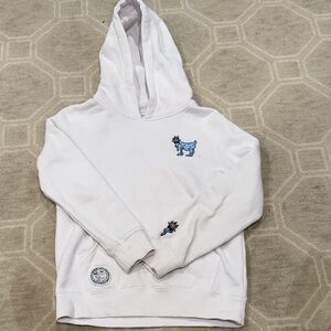 Kids' White Hoodie with Blue Graphic